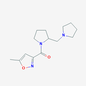molecular formula C14H21N3O2 B7573202 (5-Methyl-1,2-oxazol-3-yl)-[2-(pyrrolidin-1-ylmethyl)pyrrolidin-1-yl]methanone 