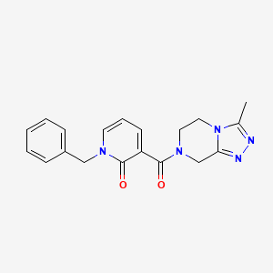 molecular formula C19H19N5O2 B7573243 1-benzyl-3-(3-methyl-6,8-dihydro-5H-[1,2,4]triazolo[4,3-a]pyrazine-7-carbonyl)pyridin-2-one 