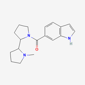 molecular formula C18H23N3O B7573253 1H-indol-6-yl-[2-(1-methylpyrrolidin-2-yl)pyrrolidin-1-yl]methanone 
