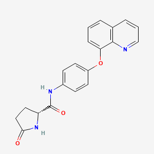 molecular formula C20H17N3O3 B7573267 (2R)-5-oxo-N-(4-quinolin-8-yloxyphenyl)pyrrolidine-2-carboxamide 