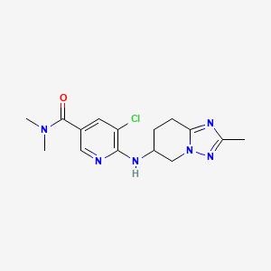 molecular formula C15H19ClN6O B7573268 5-chloro-N,N-dimethyl-6-[(2-methyl-5,6,7,8-tetrahydro-[1,2,4]triazolo[1,5-a]pyridin-6-yl)amino]pyridine-3-carboxamide 