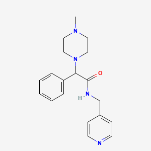 molecular formula C19H24N4O B7573283 2-(4-methylpiperazin-1-yl)-2-phenyl-N-(pyridin-4-ylmethyl)acetamide 