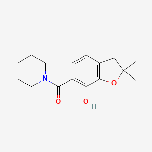 molecular formula C16H21NO3 B7573288 (7-hydroxy-2,2-dimethyl-3H-1-benzofuran-6-yl)-piperidin-1-ylmethanone 