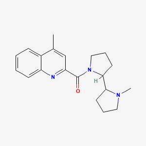 molecular formula C20H25N3O B7573304 [2-(1-Methylpyrrolidin-2-yl)pyrrolidin-1-yl]-(4-methylquinolin-2-yl)methanone 