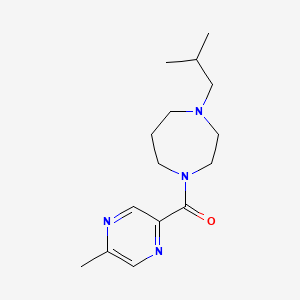 molecular formula C15H24N4O B7573324 [4-(2-Methylpropyl)-1,4-diazepan-1-yl]-(5-methylpyrazin-2-yl)methanone 