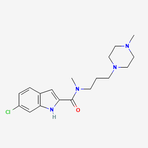 molecular formula C18H25ClN4O B7573341 6-chloro-N-methyl-N-[3-(4-methylpiperazin-1-yl)propyl]-1H-indole-2-carboxamide 
