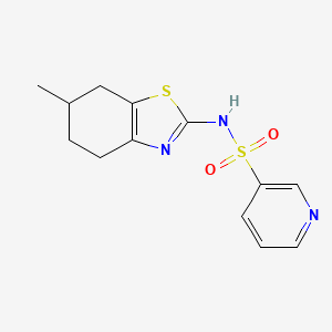 N-(6-methyl-4,5,6,7-tetrahydro-1,3-benzothiazol-2-yl)pyridine-3-sulfonamide