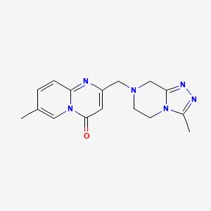 molecular formula C16H18N6O B7573403 7-methyl-2-[(3-methyl-6,8-dihydro-5H-[1,2,4]triazolo[4,3-a]pyrazin-7-yl)methyl]pyrido[1,2-a]pyrimidin-4-one 