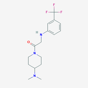 molecular formula C16H22F3N3O B7573425 1-[4-(Dimethylamino)piperidin-1-yl]-2-[3-(trifluoromethyl)anilino]ethanone 
