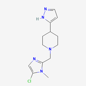 molecular formula C13H18ClN5 B7573435 1-[(5-chloro-1-methylimidazol-2-yl)methyl]-4-(1H-pyrazol-5-yl)piperidine 