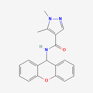 molecular formula C19H17N3O2 B7573438 1,5-dimethyl-N-(9H-xanthen-9-yl)pyrazole-4-carboxamide 