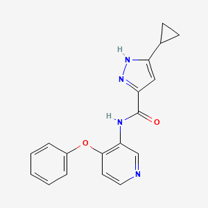 molecular formula C18H16N4O2 B7573450 5-cyclopropyl-N-(4-phenoxypyridin-3-yl)-1H-pyrazole-3-carboxamide 