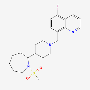 molecular formula C22H30FN3O2S B7573463 5-Fluoro-8-[[4-(1-methylsulfonylazepan-2-yl)piperidin-1-yl]methyl]quinoline 