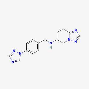 molecular formula C15H17N7 B7573472 N-[[4-(1,2,4-triazol-1-yl)phenyl]methyl]-5,6,7,8-tetrahydro-[1,2,4]triazolo[1,5-a]pyridin-6-amine 