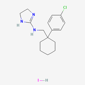 molecular formula C16H23ClIN3 B7573474 N-[[1-(4-chlorophenyl)cyclohexyl]methyl]-4,5-dihydro-1H-imidazol-2-amine;hydroiodide 