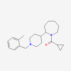 molecular formula C23H34N2O B7573479 Cyclopropyl-[2-[1-[(2-methylphenyl)methyl]piperidin-4-yl]azepan-1-yl]methanone 