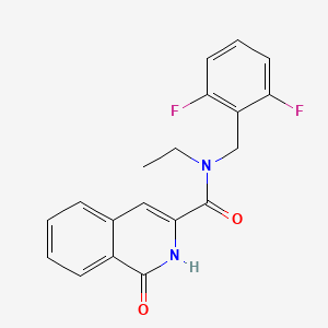 molecular formula C19H16F2N2O2 B7573499 N-[(2,6-difluorophenyl)methyl]-N-ethyl-1-oxo-2H-isoquinoline-3-carboxamide 