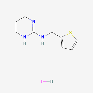 molecular formula C9H14IN3S B7573506 N-(thiophen-2-ylmethyl)-1,4,5,6-tetrahydropyrimidin-2-amine;hydroiodide 