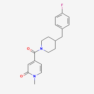 molecular formula C19H21FN2O2 B7573511 4-[4-[(4-Fluorophenyl)methyl]piperidine-1-carbonyl]-1-methylpyridin-2-one 