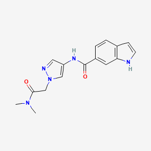 molecular formula C16H17N5O2 B7573539 N-[1-[2-(dimethylamino)-2-oxoethyl]pyrazol-4-yl]-1H-indole-6-carboxamide 