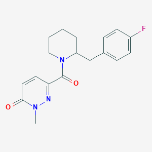 molecular formula C18H20FN3O2 B7573554 6-[2-[(4-Fluorophenyl)methyl]piperidine-1-carbonyl]-2-methylpyridazin-3-one 