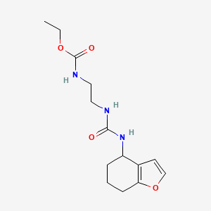 molecular formula C14H21N3O4 B7573558 ethyl N-[2-(4,5,6,7-tetrahydro-1-benzofuran-4-ylcarbamoylamino)ethyl]carbamate 