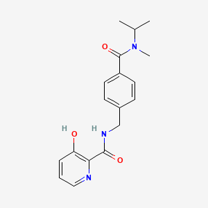 molecular formula C18H21N3O3 B7573593 3-hydroxy-N-[[4-[methyl(propan-2-yl)carbamoyl]phenyl]methyl]pyridine-2-carboxamide 