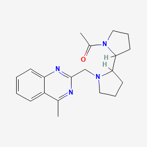 molecular formula C20H26N4O B7573602 1-[2-[1-[(4-Methylquinazolin-2-yl)methyl]pyrrolidin-2-yl]pyrrolidin-1-yl]ethanone 