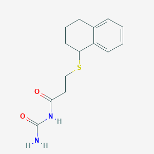 molecular formula C14H18N2O2S B7573609 N-carbamoyl-3-(1,2,3,4-tetrahydronaphthalen-1-ylsulfanyl)propanamide 