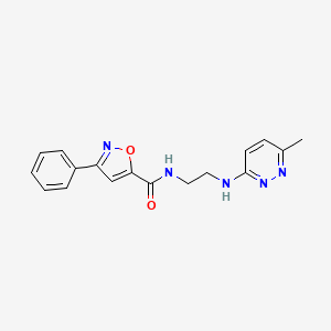 molecular formula C17H17N5O2 B7573648 N-[2-[(6-methylpyridazin-3-yl)amino]ethyl]-3-phenyl-1,2-oxazole-5-carboxamide 