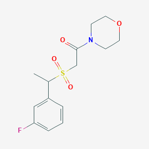 molecular formula C14H18FNO4S B7573668 2-[1-(3-Fluorophenyl)ethylsulfonyl]-1-morpholin-4-ylethanone 