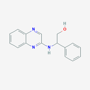 molecular formula C16H15N3O B7573684 2-Phenyl-2-(quinoxalin-2-ylamino)ethanol 