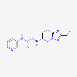 molecular formula C15H20N6O B7573688 2-[(2-ethyl-5,6,7,8-tetrahydro-[1,2,4]triazolo[1,5-a]pyridin-6-yl)amino]-N-pyridin-3-ylacetamide 