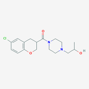 molecular formula C17H23ClN2O3 B7573696 (6-chloro-3,4-dihydro-2H-chromen-3-yl)-[4-(2-hydroxypropyl)piperazin-1-yl]methanone 