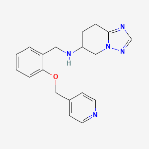 molecular formula C19H21N5O B7573730 N-[[2-(pyridin-4-ylmethoxy)phenyl]methyl]-5,6,7,8-tetrahydro-[1,2,4]triazolo[1,5-a]pyridin-6-amine 