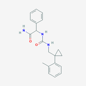 molecular formula C20H23N3O2 B7573741 2-[[1-(2-Methylphenyl)cyclopropyl]methylcarbamoylamino]-2-phenylacetamide 