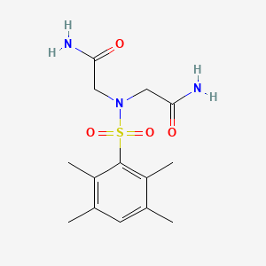 molecular formula C14H21N3O4S B7573756 2-[(2-Amino-2-oxoethyl)-(2,3,5,6-tetramethylphenyl)sulfonylamino]acetamide 