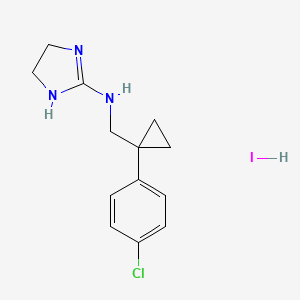 molecular formula C13H17ClIN3 B7573791 N-[[1-(4-chlorophenyl)cyclopropyl]methyl]-4,5-dihydro-1H-imidazol-2-amine;hydroiodide 