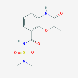 molecular formula C12H15N3O5S B7573823 N-(dimethylsulfamoyl)-2-methyl-3-oxo-4H-1,4-benzoxazine-8-carboxamide 