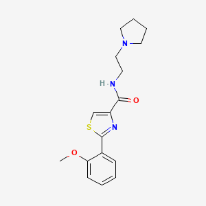 molecular formula C17H21N3O2S B7573857 2-(2-methoxyphenyl)-N-(2-pyrrolidin-1-ylethyl)-1,3-thiazole-4-carboxamide 