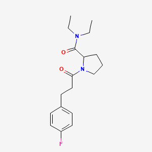 molecular formula C18H25FN2O2 B7573860 N,N-diethyl-1-[3-(4-fluorophenyl)propanoyl]pyrrolidine-2-carboxamide 
