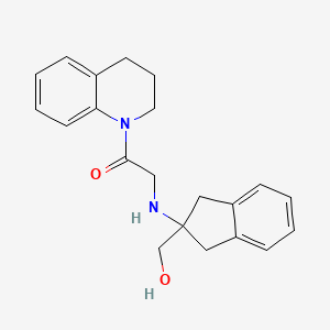 molecular formula C21H24N2O2 B7573877 1-(3,4-dihydro-2H-quinolin-1-yl)-2-[[2-(hydroxymethyl)-1,3-dihydroinden-2-yl]amino]ethanone 