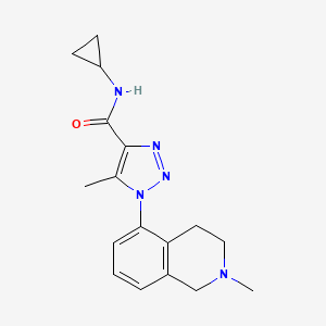 molecular formula C17H21N5O B7573879 N-cyclopropyl-5-methyl-1-(2-methyl-3,4-dihydro-1H-isoquinolin-5-yl)triazole-4-carboxamide 