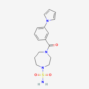 molecular formula C16H20N4O3S B7573882 4-(3-Pyrrol-1-ylbenzoyl)-1,4-diazepane-1-sulfonamide 