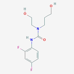 molecular formula C12H16F2N2O3 B7573884 3-(2,4-Difluorophenyl)-1-(2-hydroxyethyl)-1-(3-hydroxypropyl)urea 
