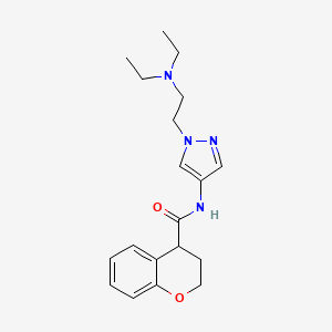 molecular formula C19H26N4O2 B7573902 N-[1-[2-(diethylamino)ethyl]pyrazol-4-yl]-3,4-dihydro-2H-chromene-4-carboxamide 