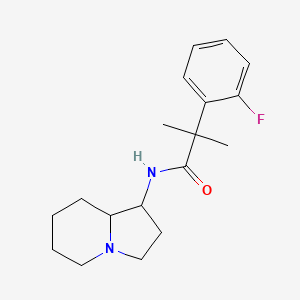 molecular formula C18H25FN2O B7573904 N-(1,2,3,5,6,7,8,8a-octahydroindolizin-1-yl)-2-(2-fluorophenyl)-2-methylpropanamide 