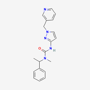molecular formula C19H21N5O B7573914 1-Methyl-1-(1-phenylethyl)-3-[1-(pyridin-3-ylmethyl)pyrazol-3-yl]urea 