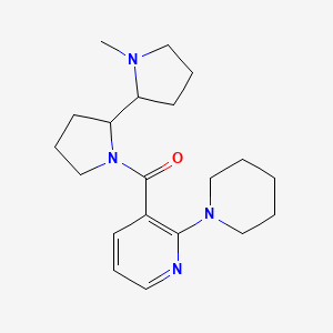 molecular formula C20H30N4O B7573923 [2-(1-Methylpyrrolidin-2-yl)pyrrolidin-1-yl]-(2-piperidin-1-ylpyridin-3-yl)methanone 