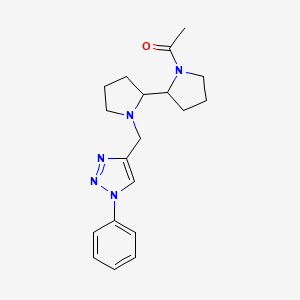 molecular formula C19H25N5O B7573937 1-[2-[1-[(1-Phenyltriazol-4-yl)methyl]pyrrolidin-2-yl]pyrrolidin-1-yl]ethanone 